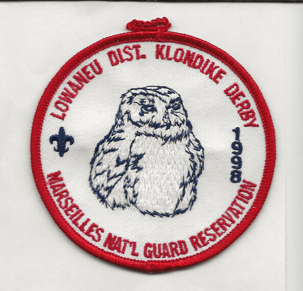 W D BOYCE / LOWANEU DIST. / 1998 KLONDIKE DERBY patch - Boy Scout BSA B-25