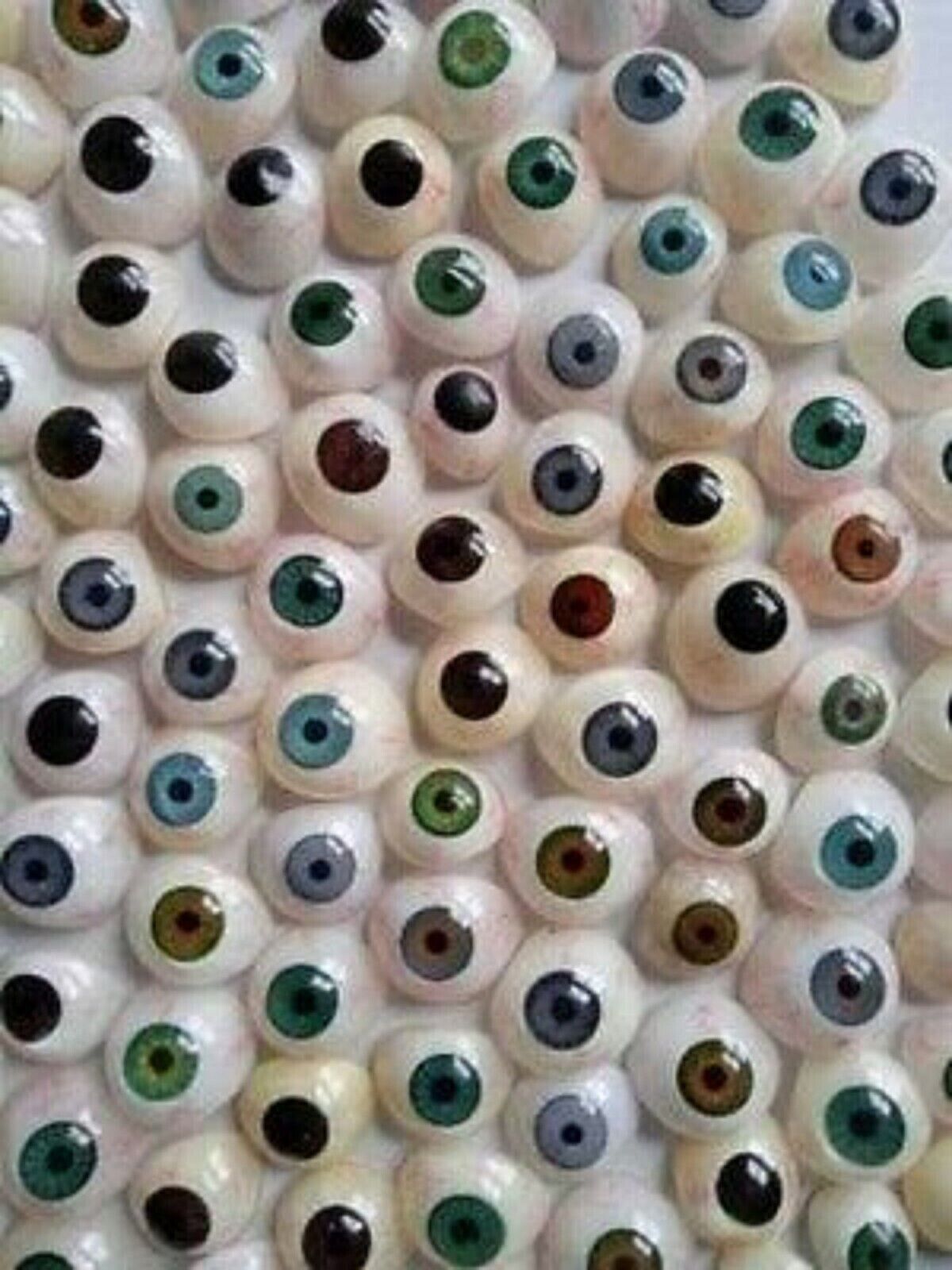 Vintage Human Prosthetic Eye ~ Antique Artificial Mix Eye Set Of 10 Piece Sc