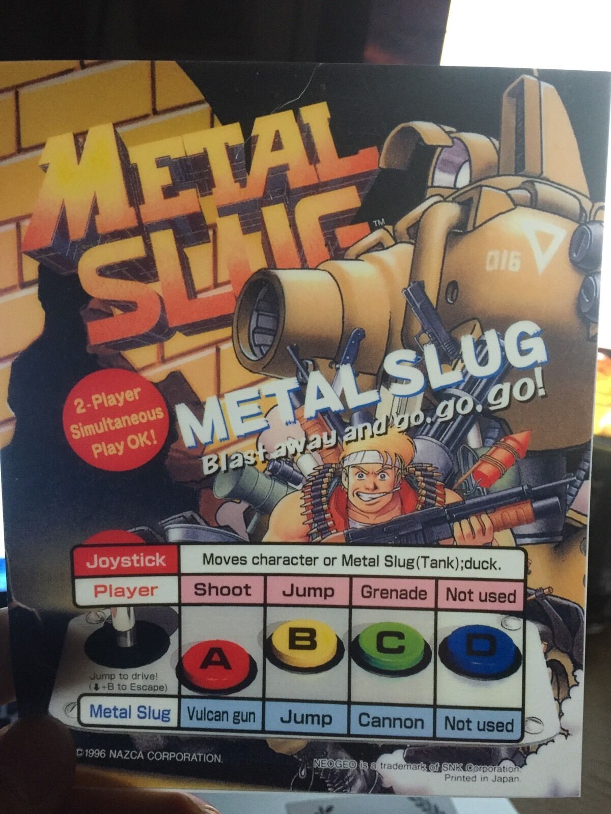 Metal Slug Neo Geo Mini Arcade Marquee