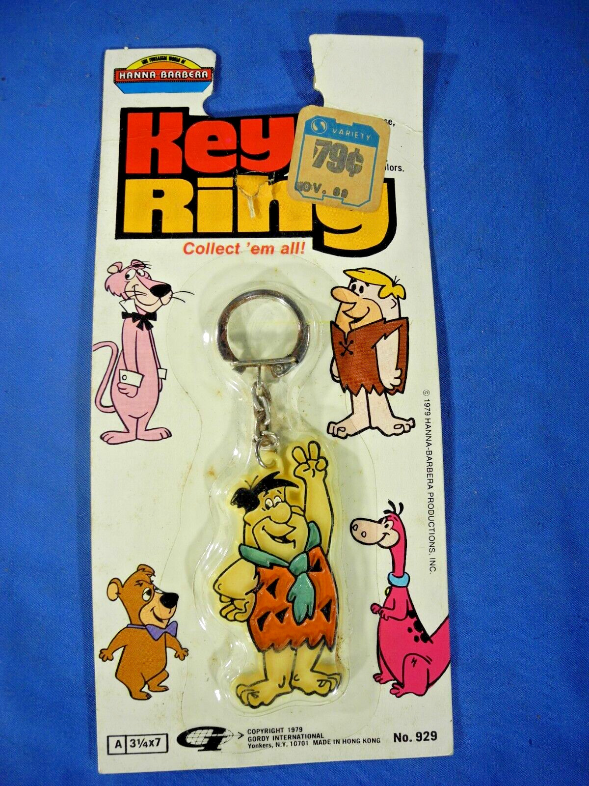 Fred Flintstone (Hanna Barbera)  key chain NOS, 1979 Gordy International No. 929