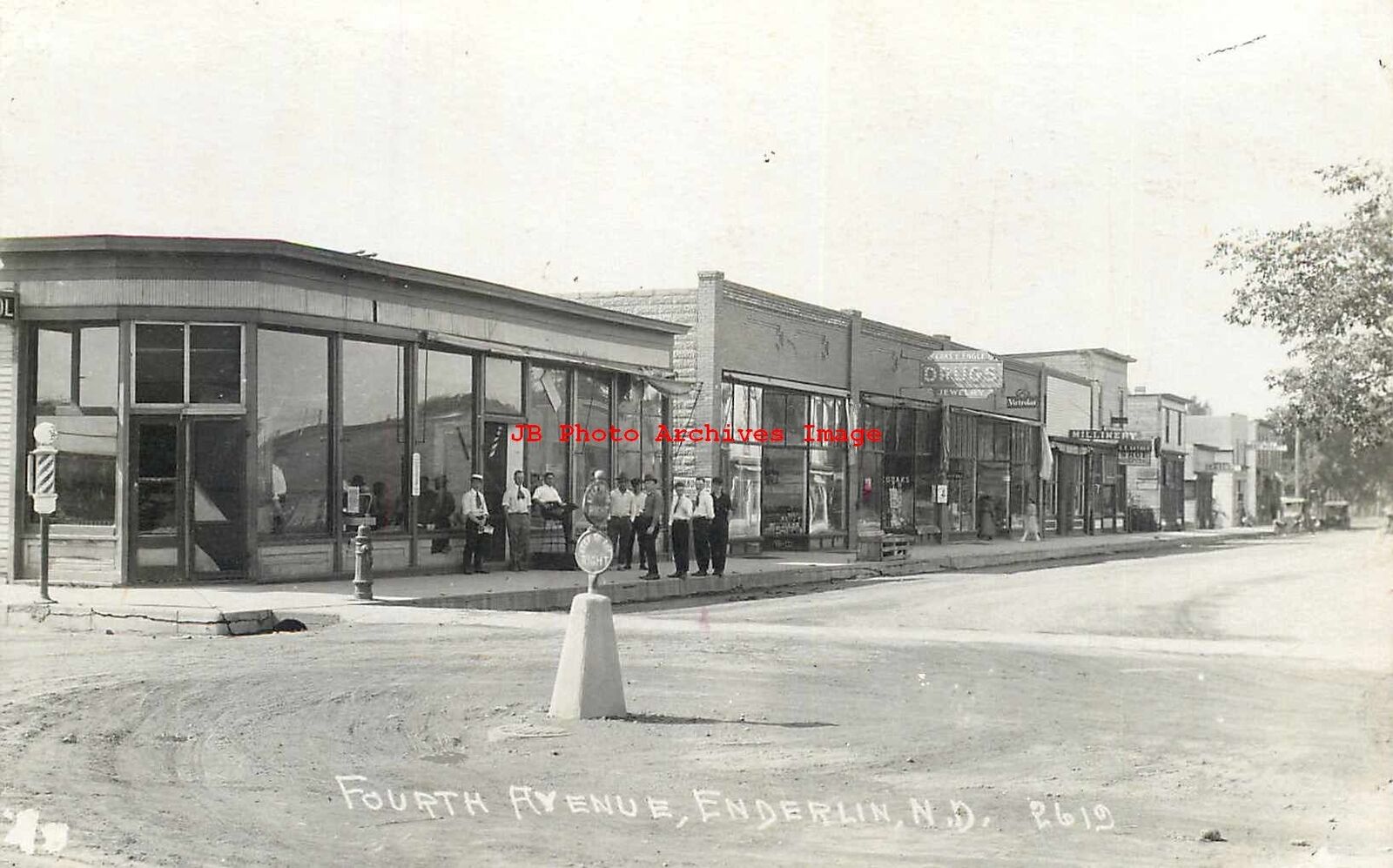 ND, Enderlin, North Dakota, RPPC, Fourth Ave, Business Section, Crescent Photo