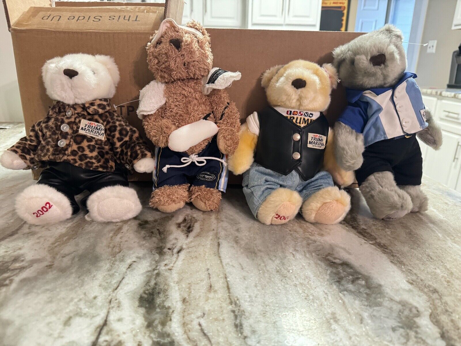 Lot of 4 Plush Teddy Bears Trump Marina Casino