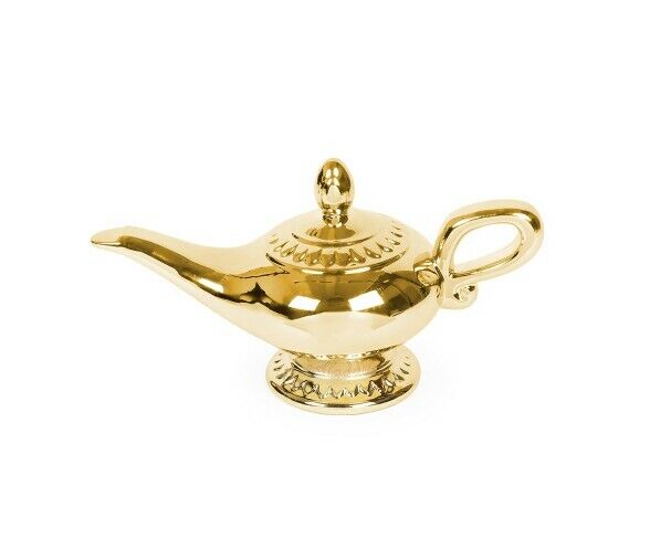 Disney  Aladdin's Magic  Lamp Bank  Metalic Gold Ceramic 