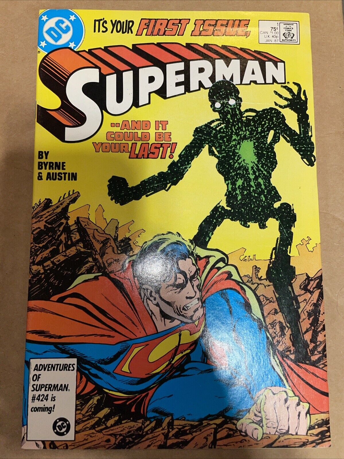 Superman #1 (1987, DC Comics) Insert Intact