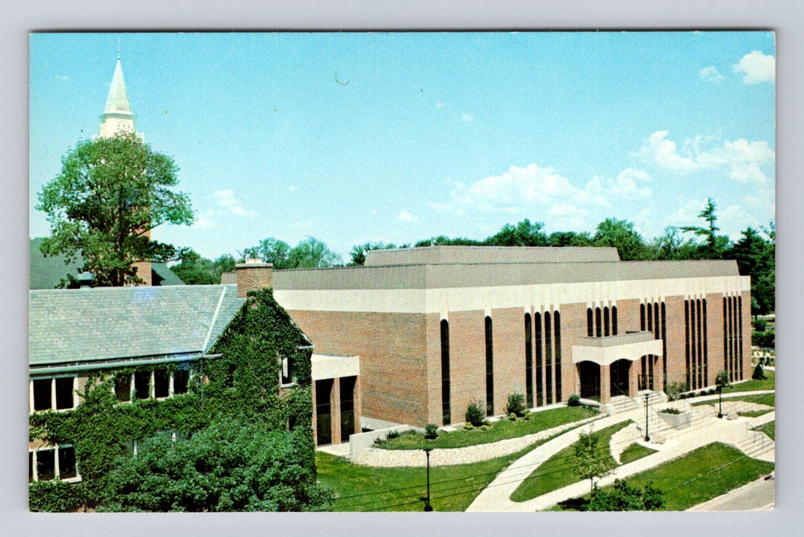 Wheaton IL-Illinois, Wheaton College Library, Antique Vintage Souvenir Postcard