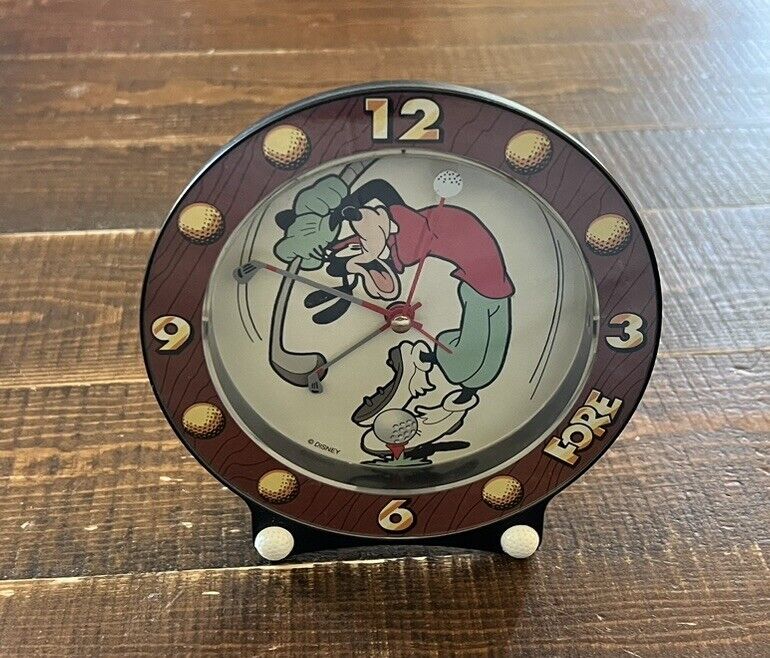 Vtg Disney Goofy Golfing Desk Clock - Fantasma - HTF - Golf - Rare