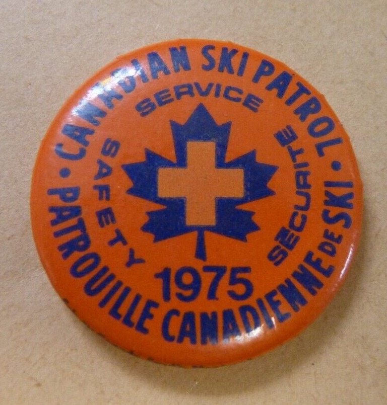 Vintage Pin Button CANADIAN SKI PATROL 1975 