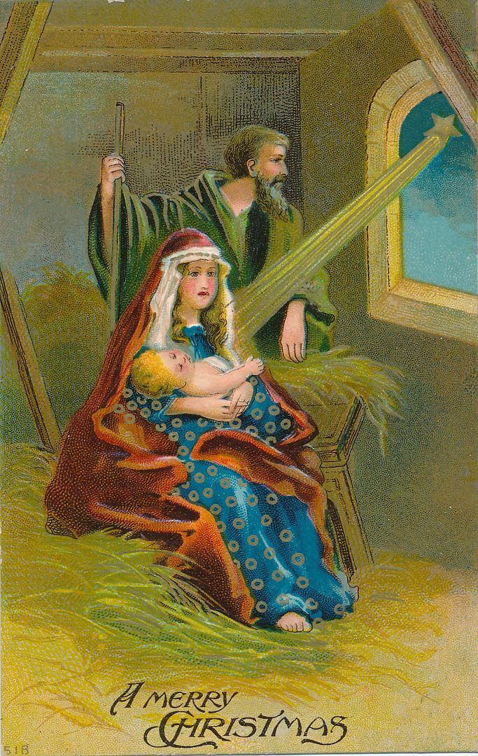 CHRISTMAS - Madonna And Child Under Starlight Postcard