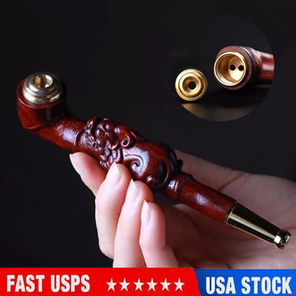 1X Durable Wood Smoking Pipe Tobacco Cigarettes Cigar Wooden Pipes Gift