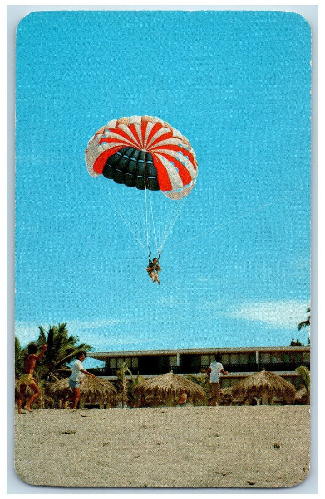 Puerto Vallarta Jalisco Mexico Postcard The Parachute Ride c1950\'s Vintage
