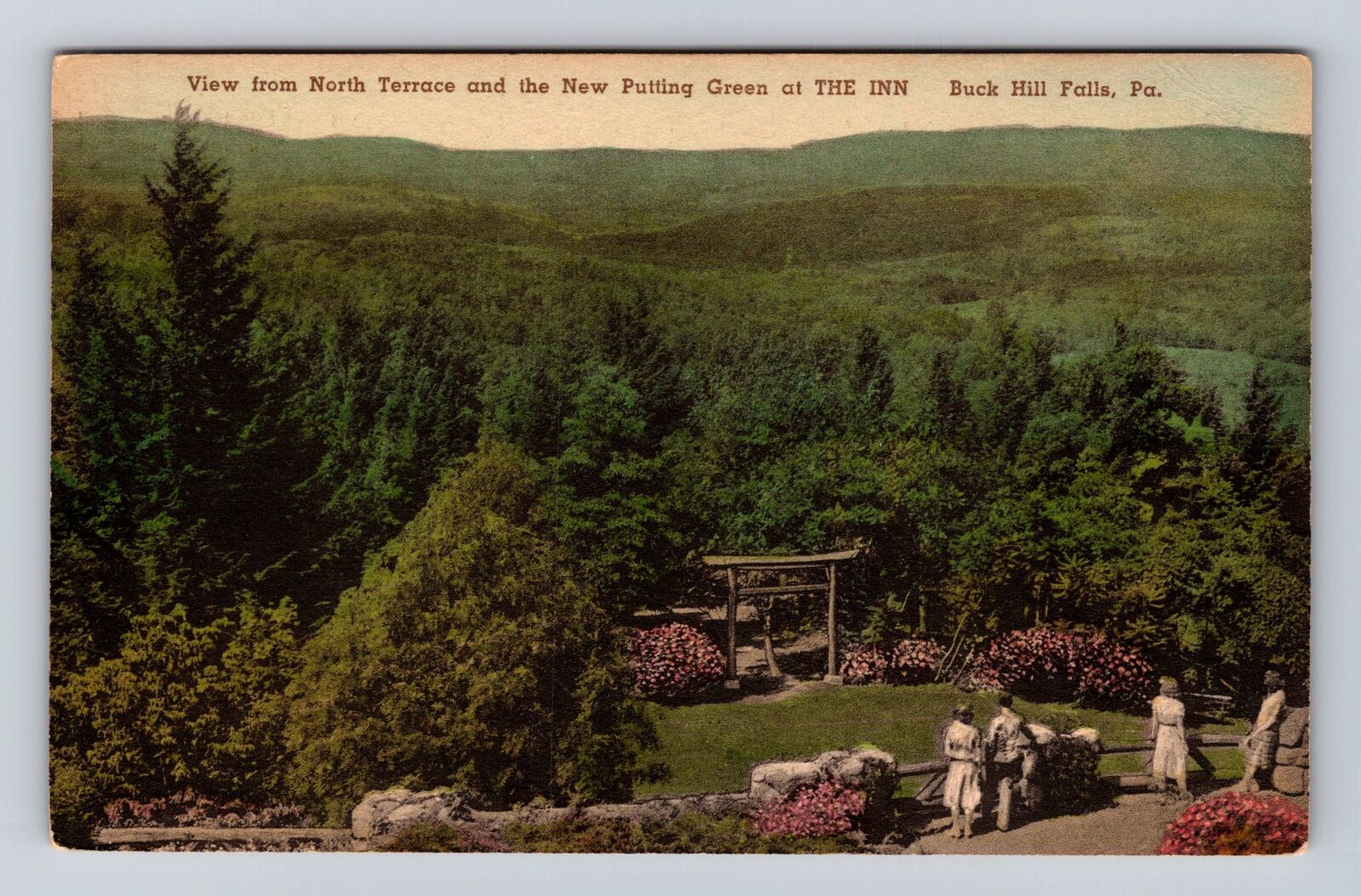 Buck Hill Falls PA-Pennsylvania, North Terrace at The Inn Vintage Postcard