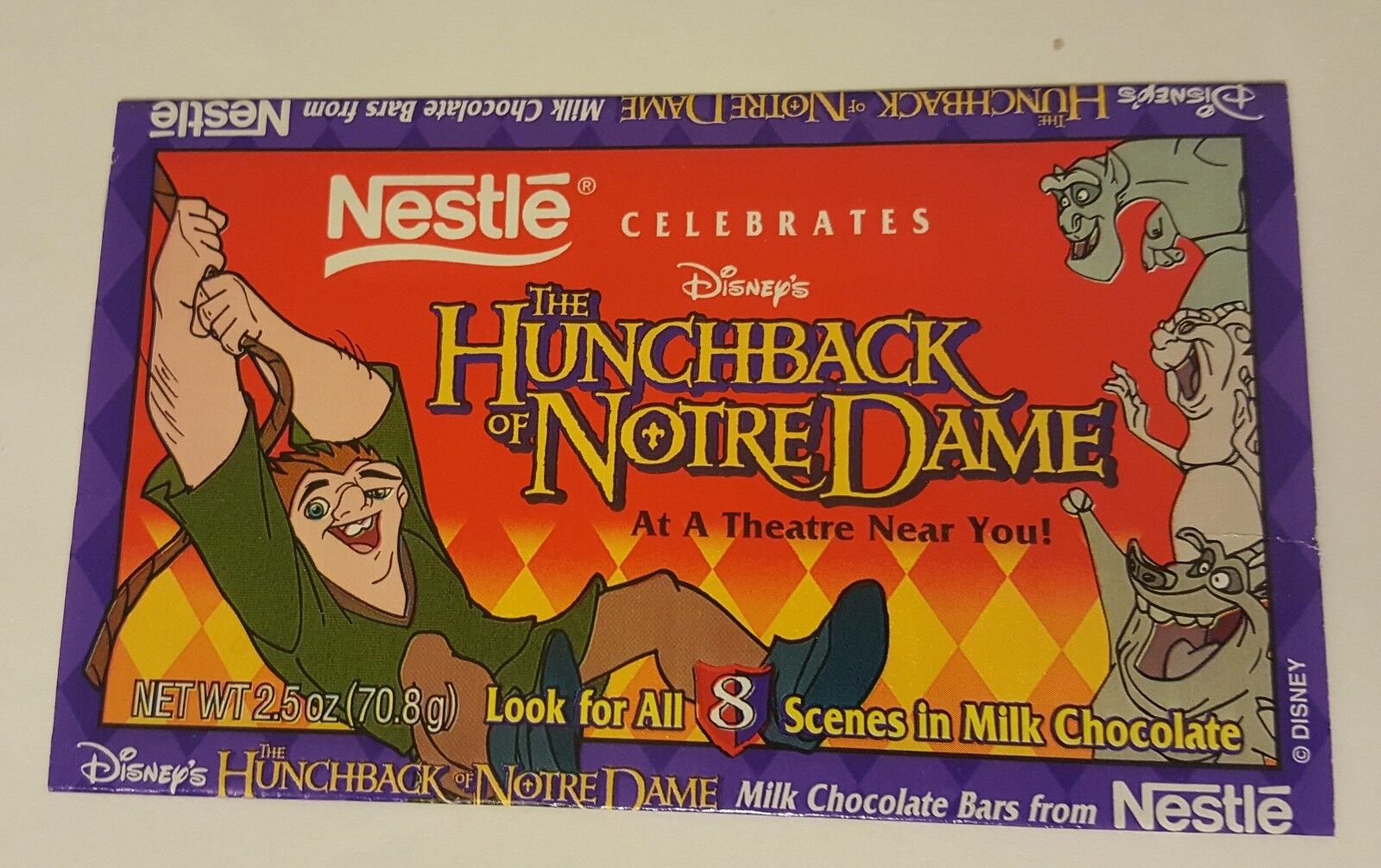 RARE: 1996 Nestle Disney Hunchback of Notre Dame Wrapper 1996