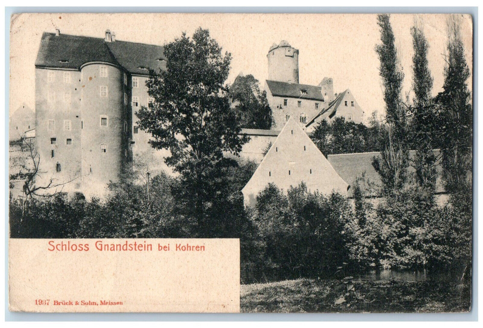 Leipzig District Saxony Germany Postcard Gnandstein Castle at Kohren 1907