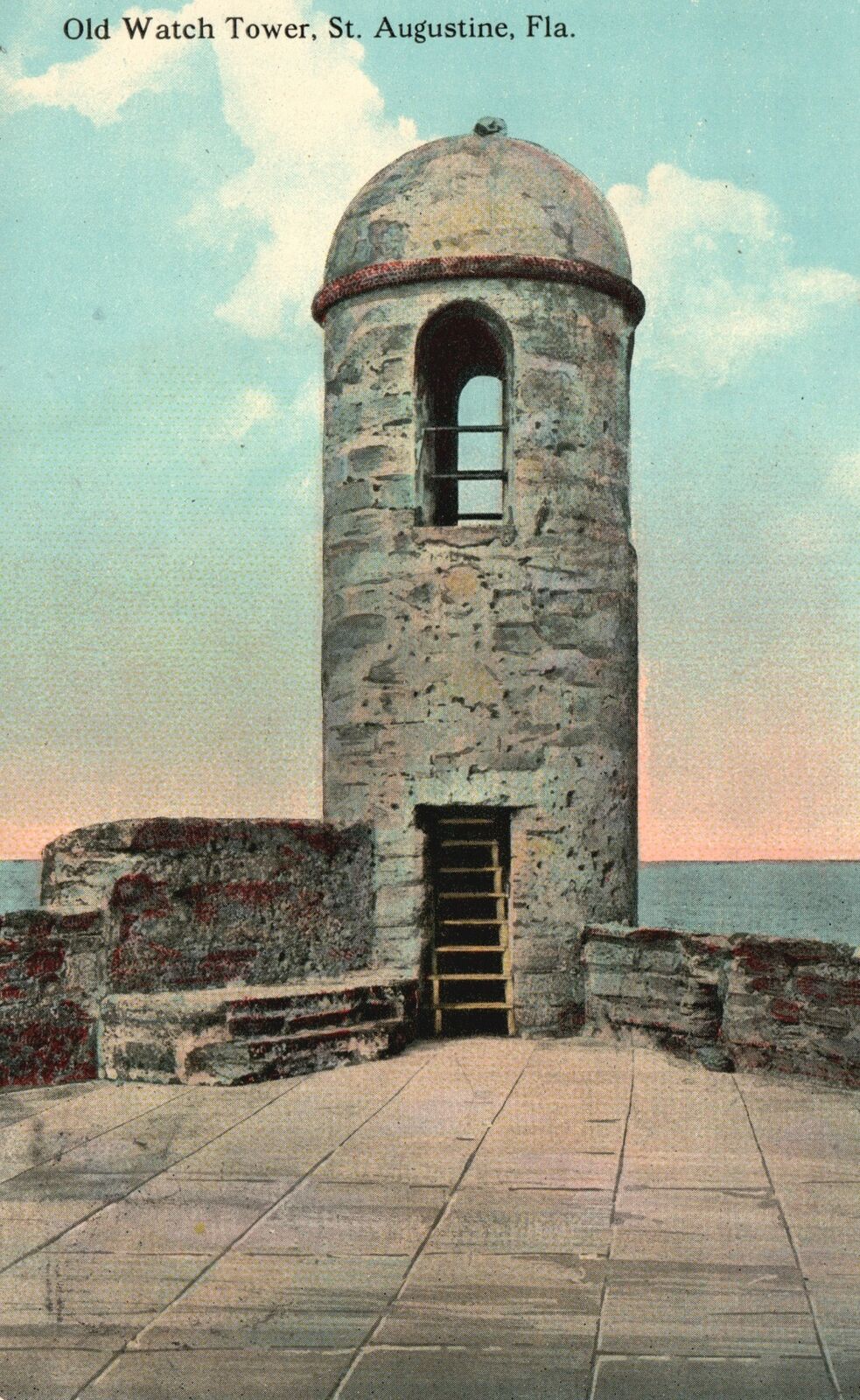 Vintage Postcard 1912 Old Watch Stone Tower St. Augustine Florida FL Structure