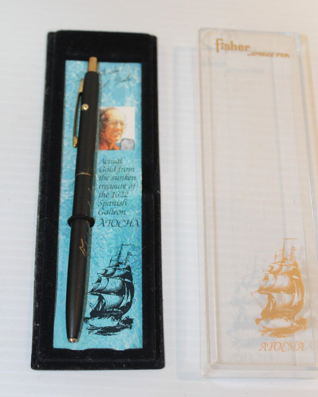 Vintage New Fisher Space Pen made with Atocha Mel Fisher SHIPWRECK PIRATE gold