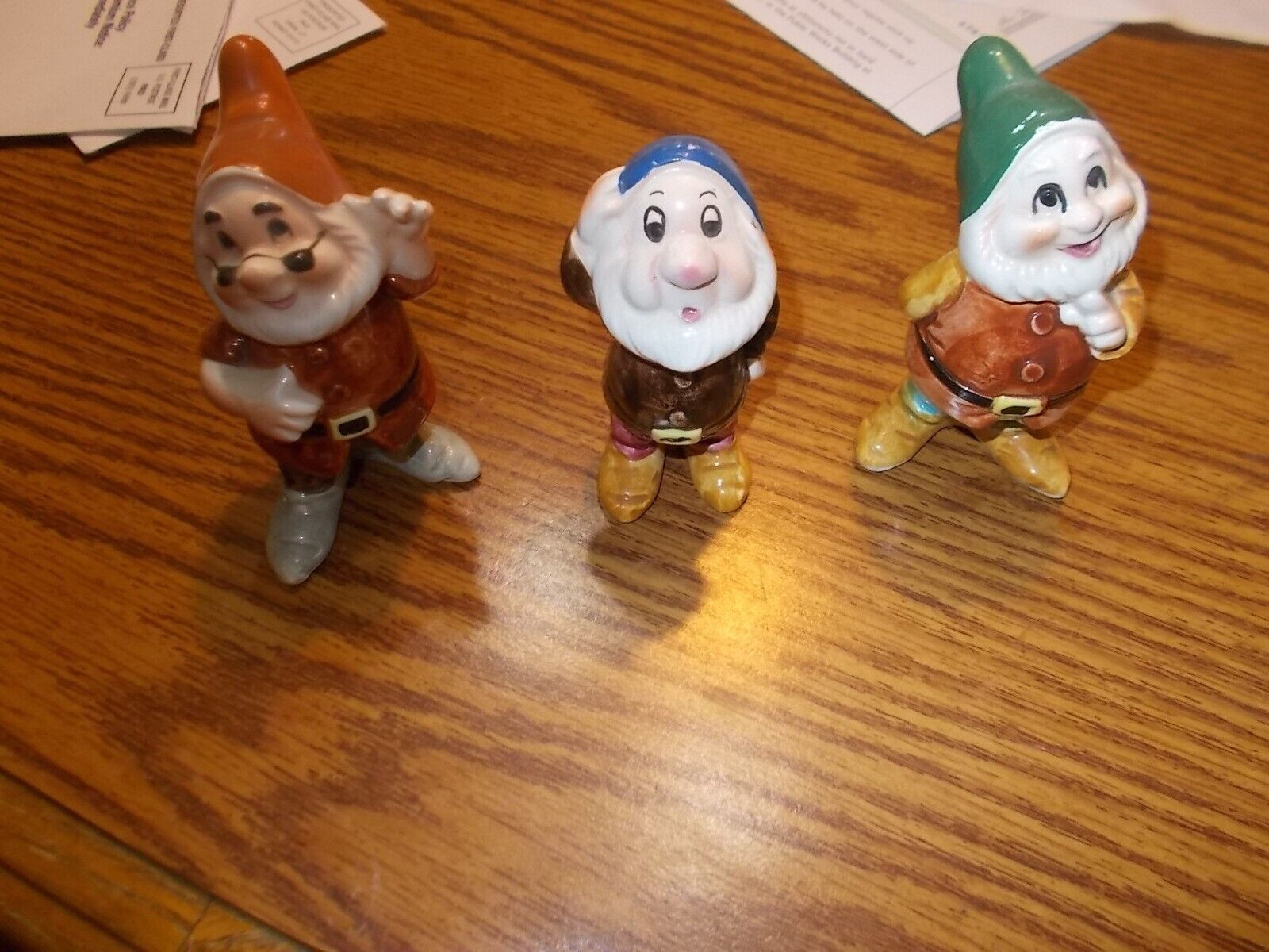 3 vintage Snow White and the seven dwarfs HAPPY DOC ? figurine Walt Disney Japan