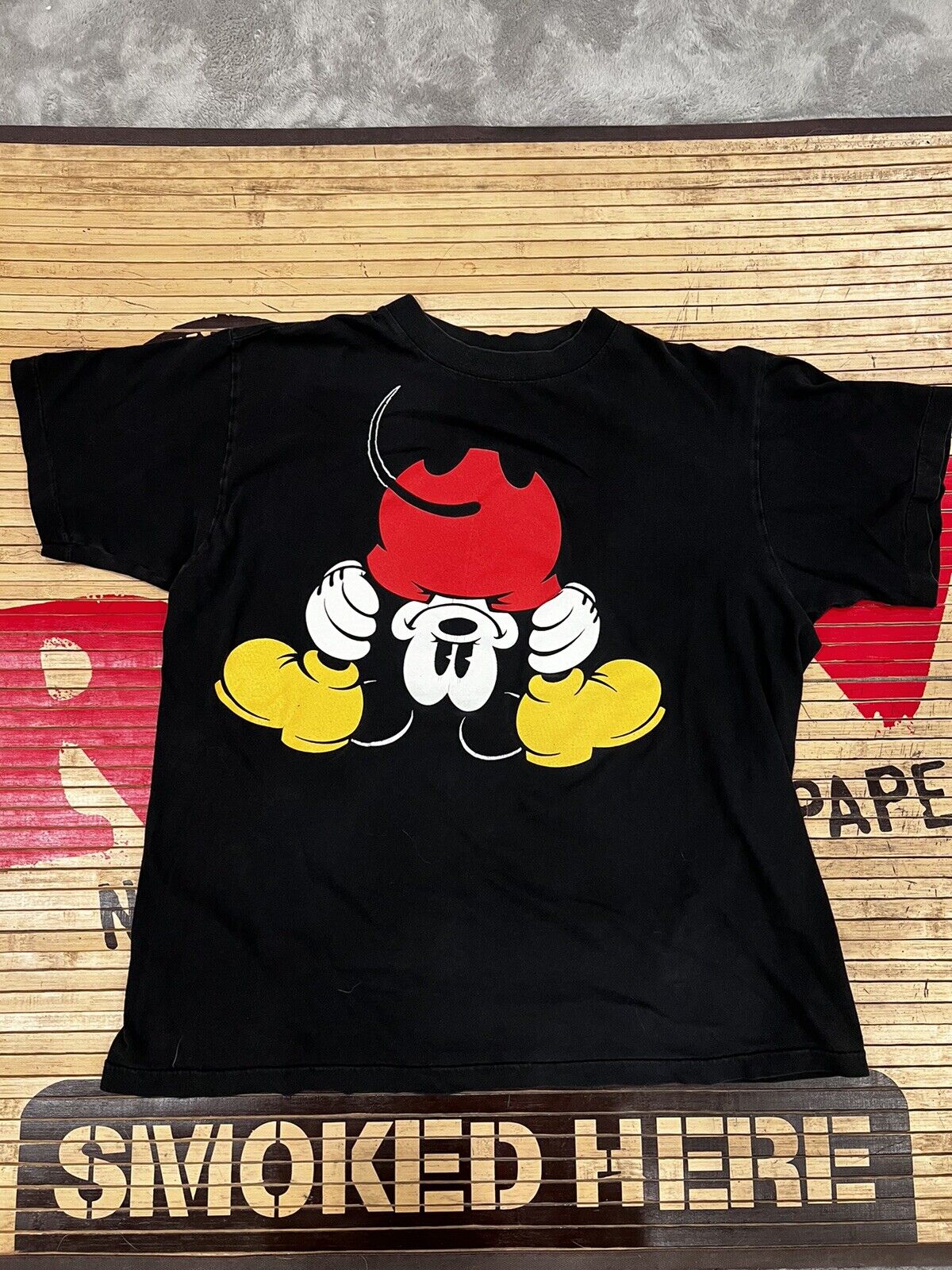 Vintage 90s Mickey & Co Single Stitch Mickey Mouse Upside Down T-Shirt 