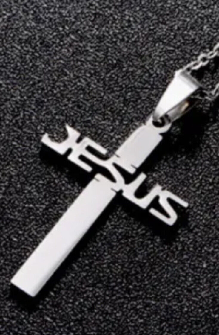 Jesus Cross Crucifix Stainless Steel Pendant Necklace Superfast Shipping