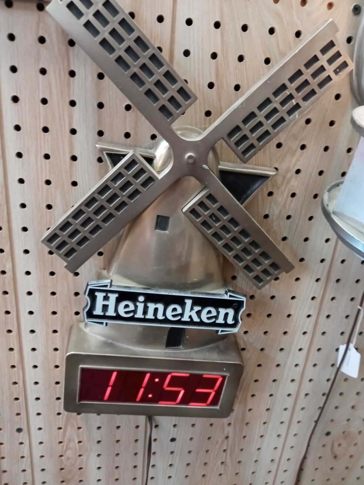 Vintage Heineken Windmill Digital Clock