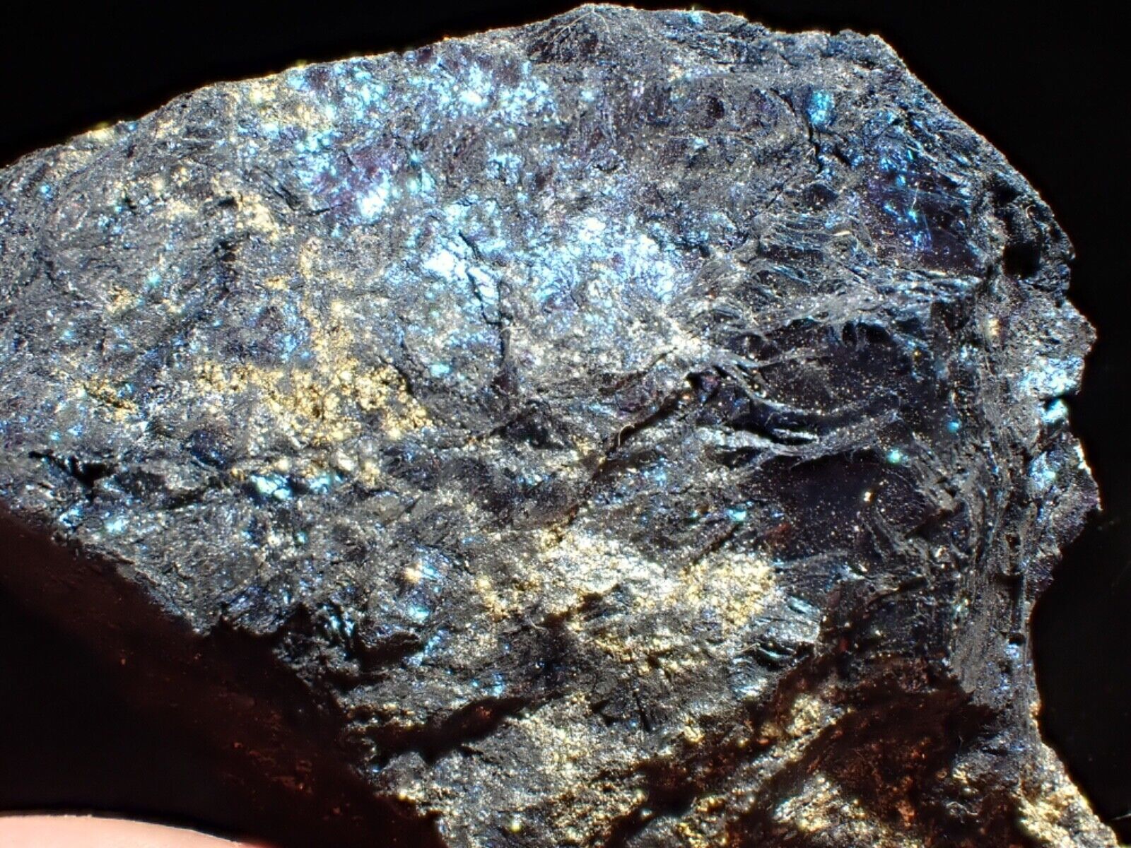 Killer Irridescent Covellite Crystals on Host Rock Butte Silver Bow Co Montana