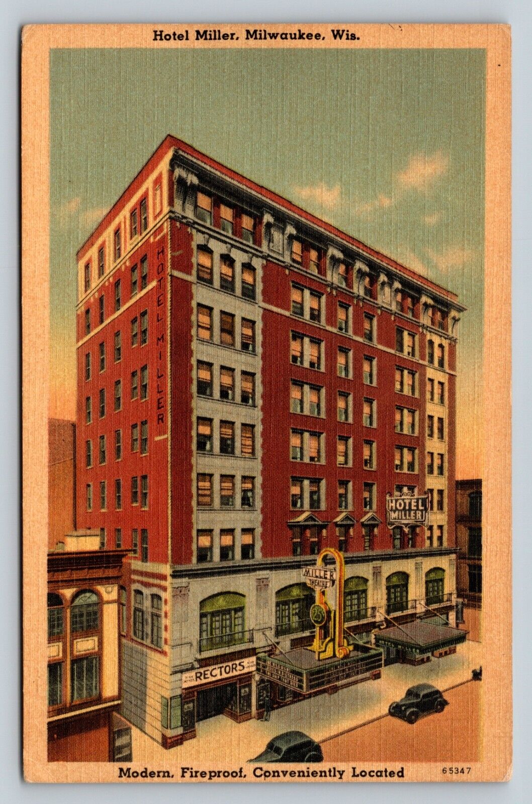 Hotel Miller MILWAUKEE Wisconsin WI Unposted VINTAGE Postcard A11