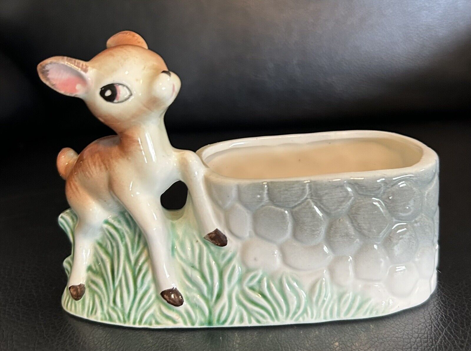 Vintage Japan Bambi Deer Fawn Ceramic Figurine Planter