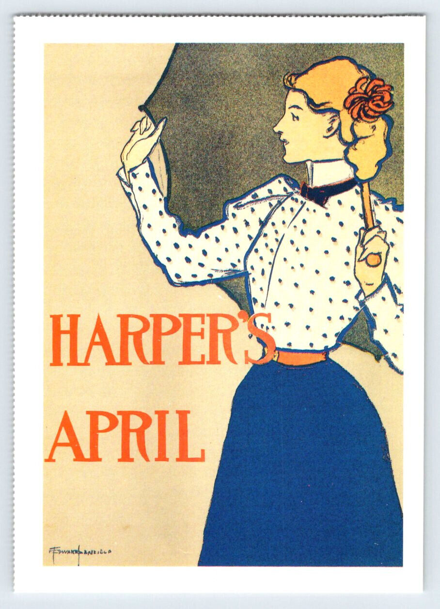 April 1897 Harper's Magazine Edward Penfield Reprint Postcard BRL18