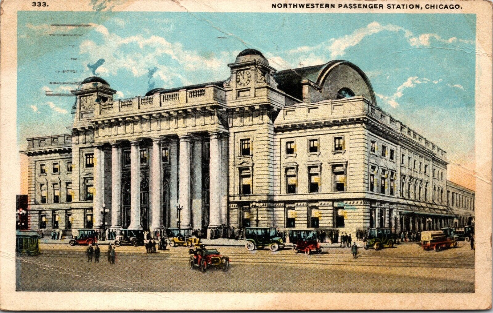 c1921 Northwestern Passenger Station Chicago Illinois Vintage Postcard