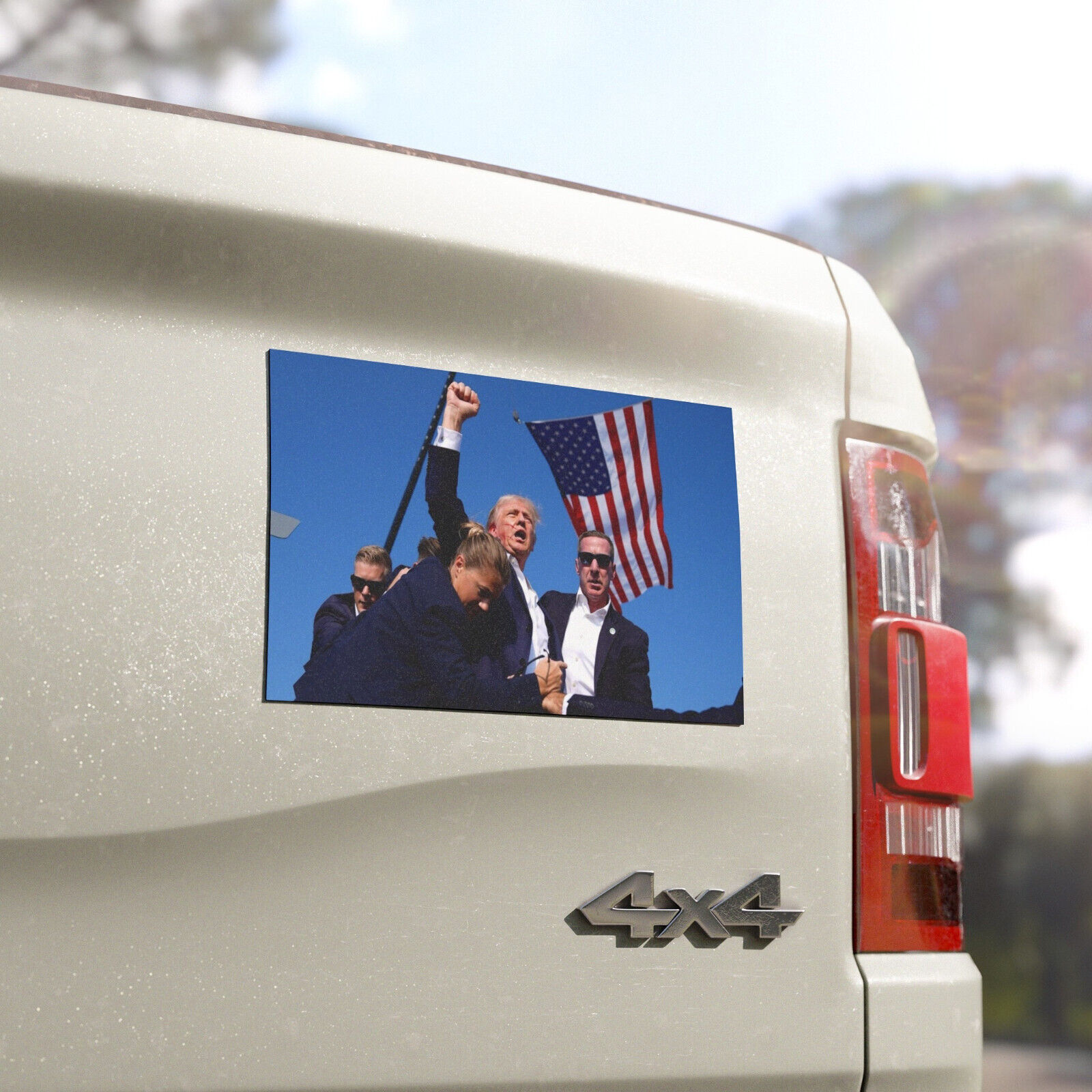 Trump 2024 Car Magnet Donald Trump Fight Magnetic Sticker Attempt 7.5\'\' × 4.5\'\'
