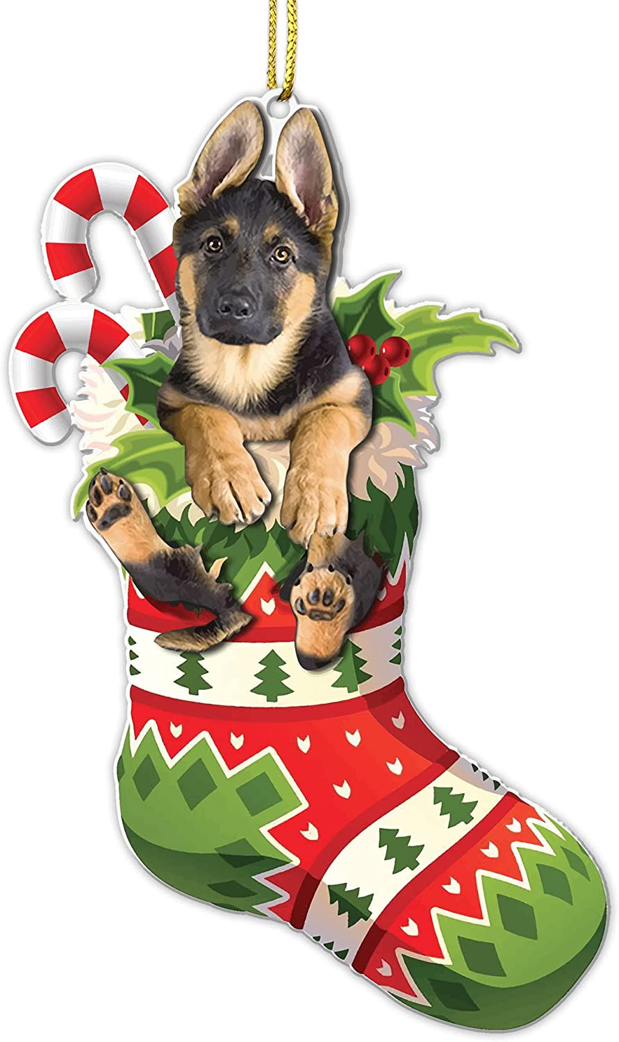 German Shepherd Christmas Tree Ornament - German Shepherd Dog Lovers Xmas Tree T