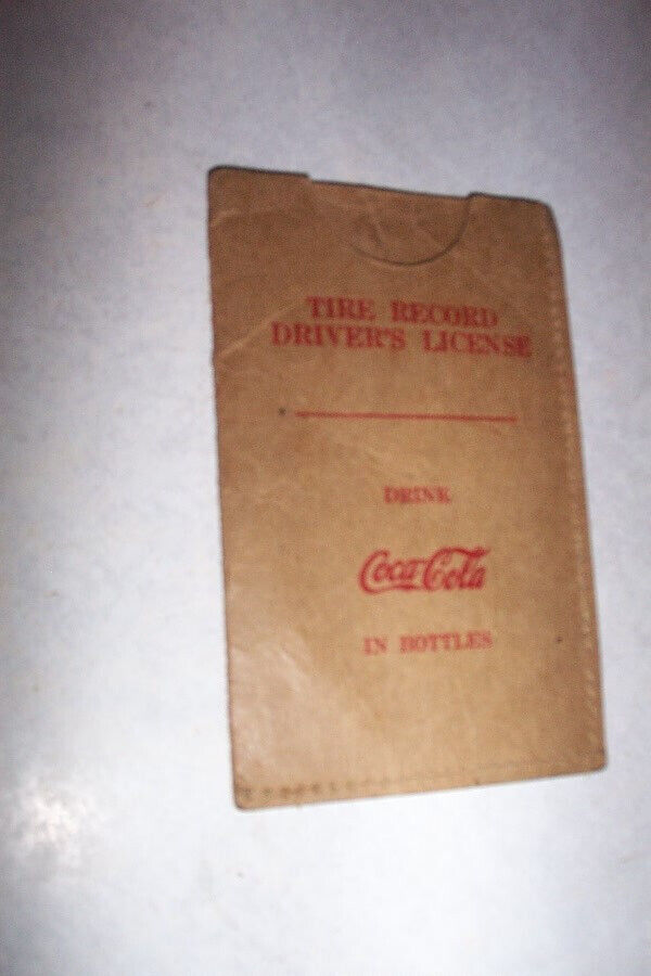 VERY GOOD WORLD WAR II 1942 COCA-COLA GAS RATIONING BOOK HOLDER & TIRE RECORD