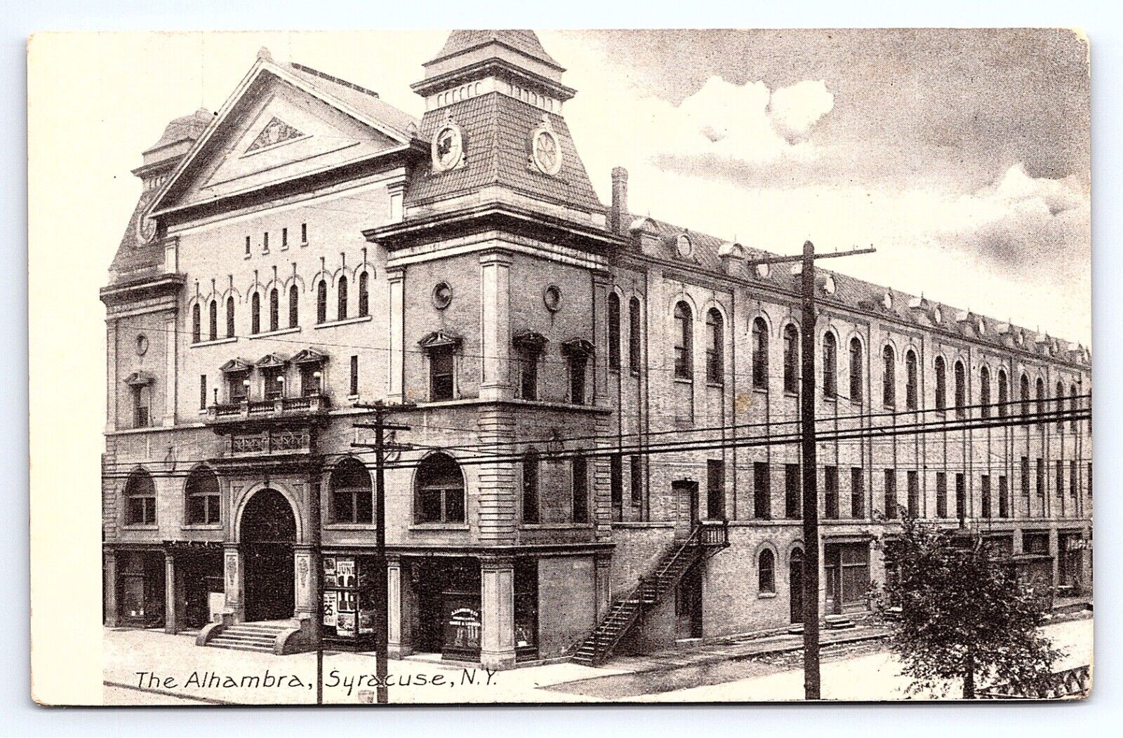Postcard The Alhambra Dance Hall Roller Skating Rink in Syracuse New York NY