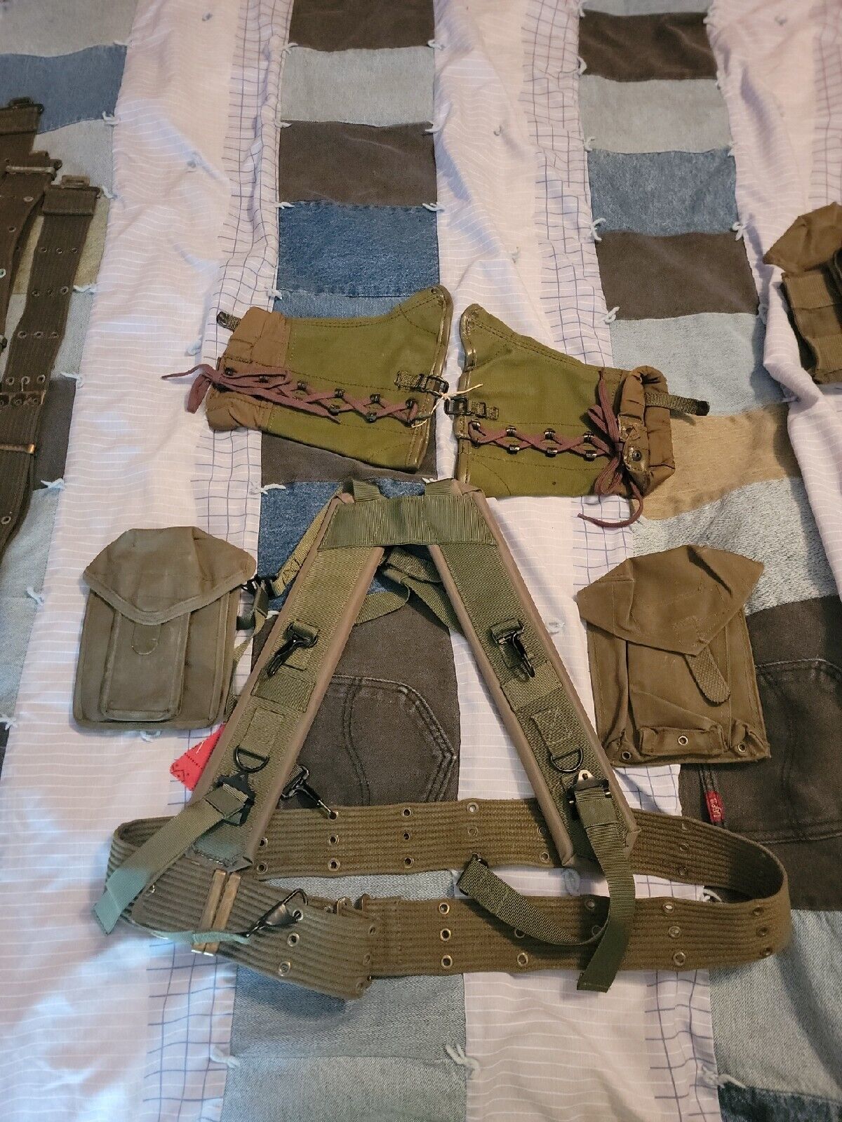 CLONE M1967 Suspenders Nylon H Type + M71 Belgian Belt+ 2 Famas Pouch + Gaiters