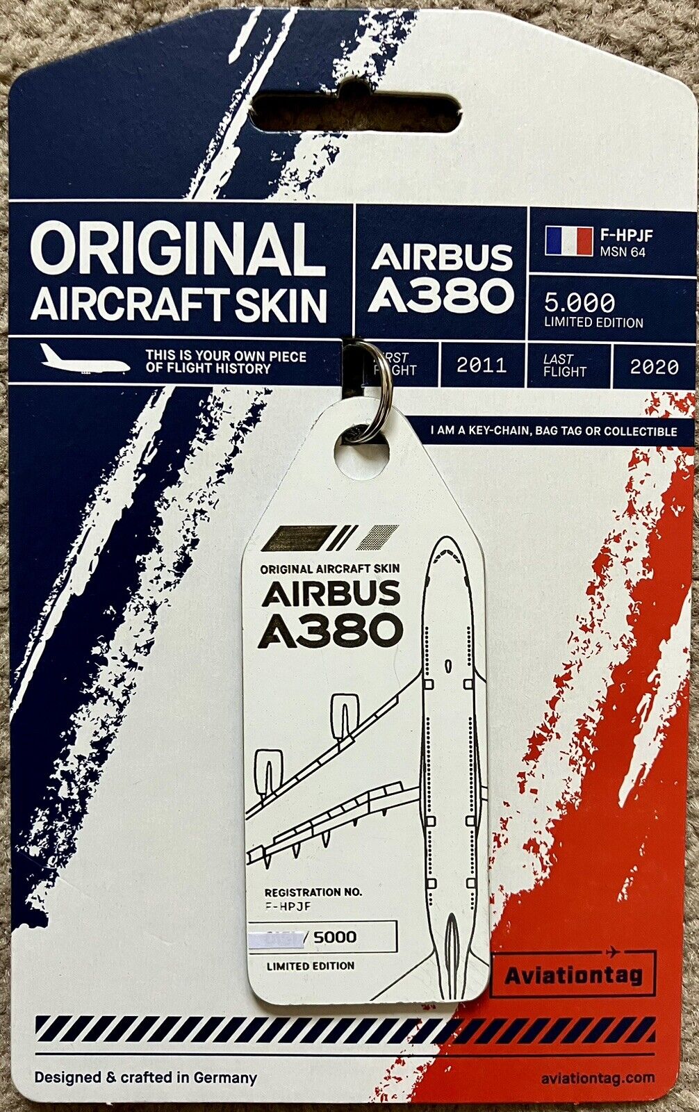 AVIATIONTAG : AIR FRANCE : AIRBUS A380/800 : F-HPJF (WHITE TAG) - LATEST RELEASE