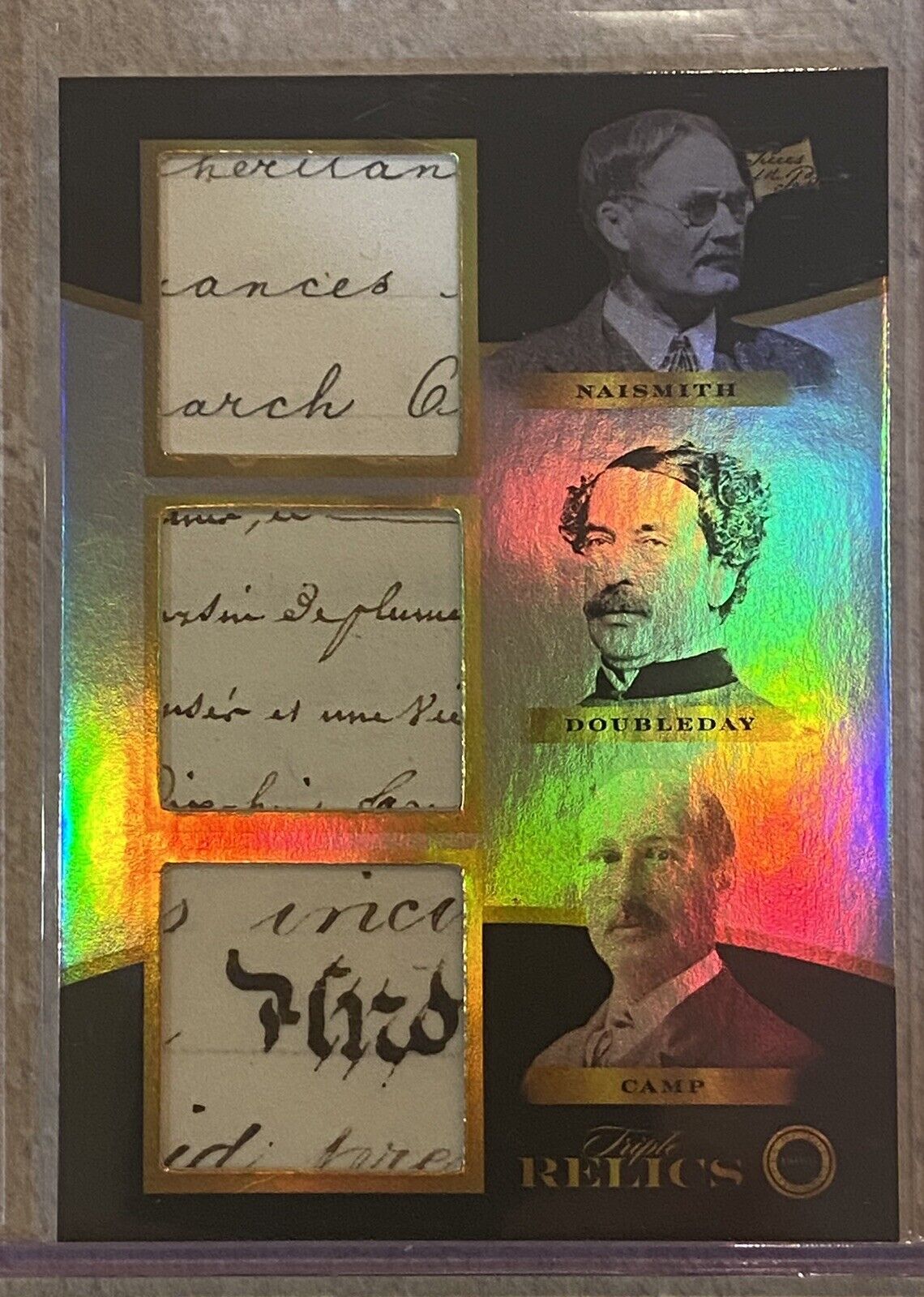 2024 PIECES OF THE PAST TRIPLE WRITTEN RELIC ABNER DOUBLEDAY CAMP NAISMITH