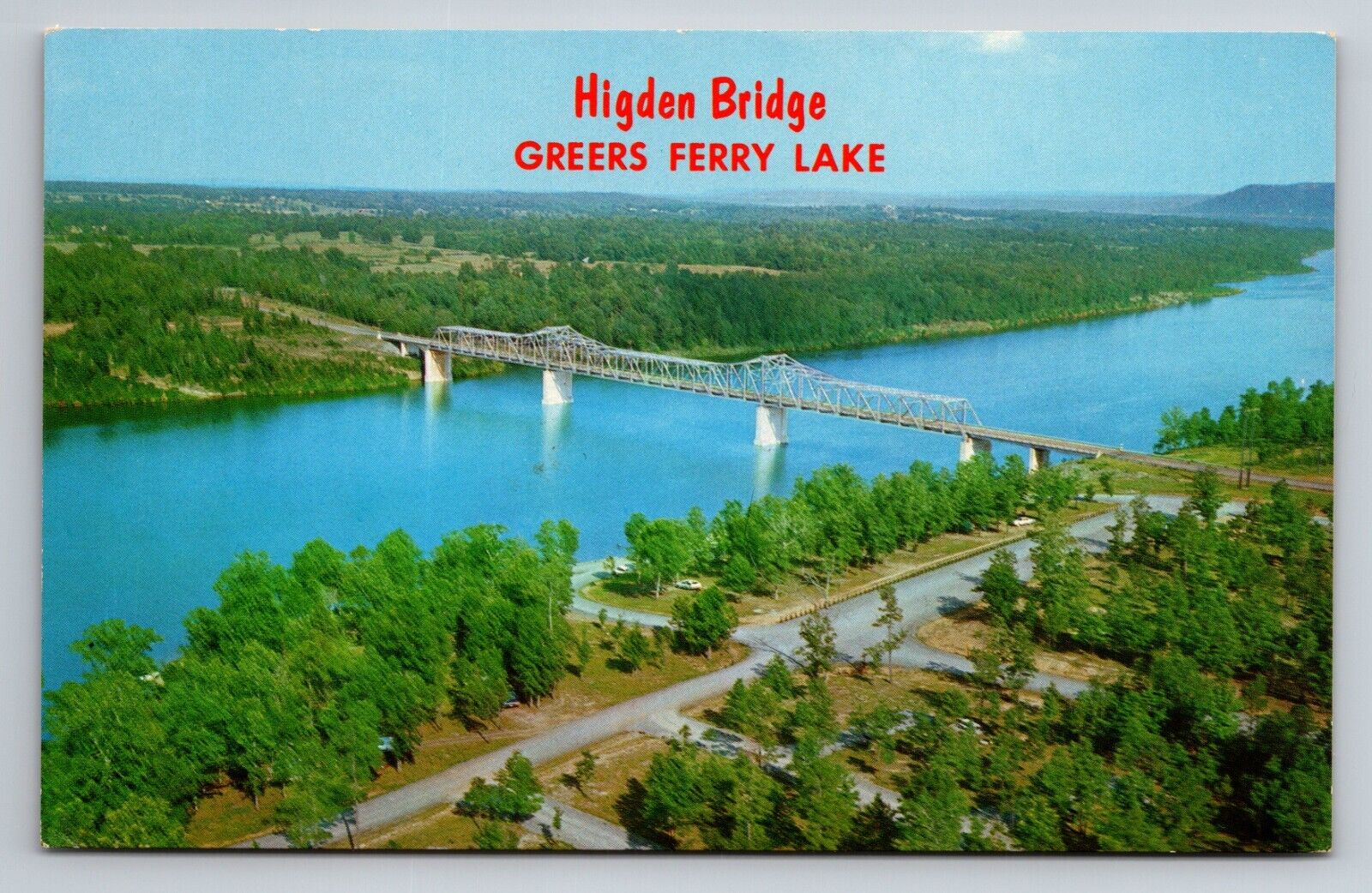 Higden Bridge Greers Ferry Lake Heber Springs Arkansas Vintage Postcard Unposted