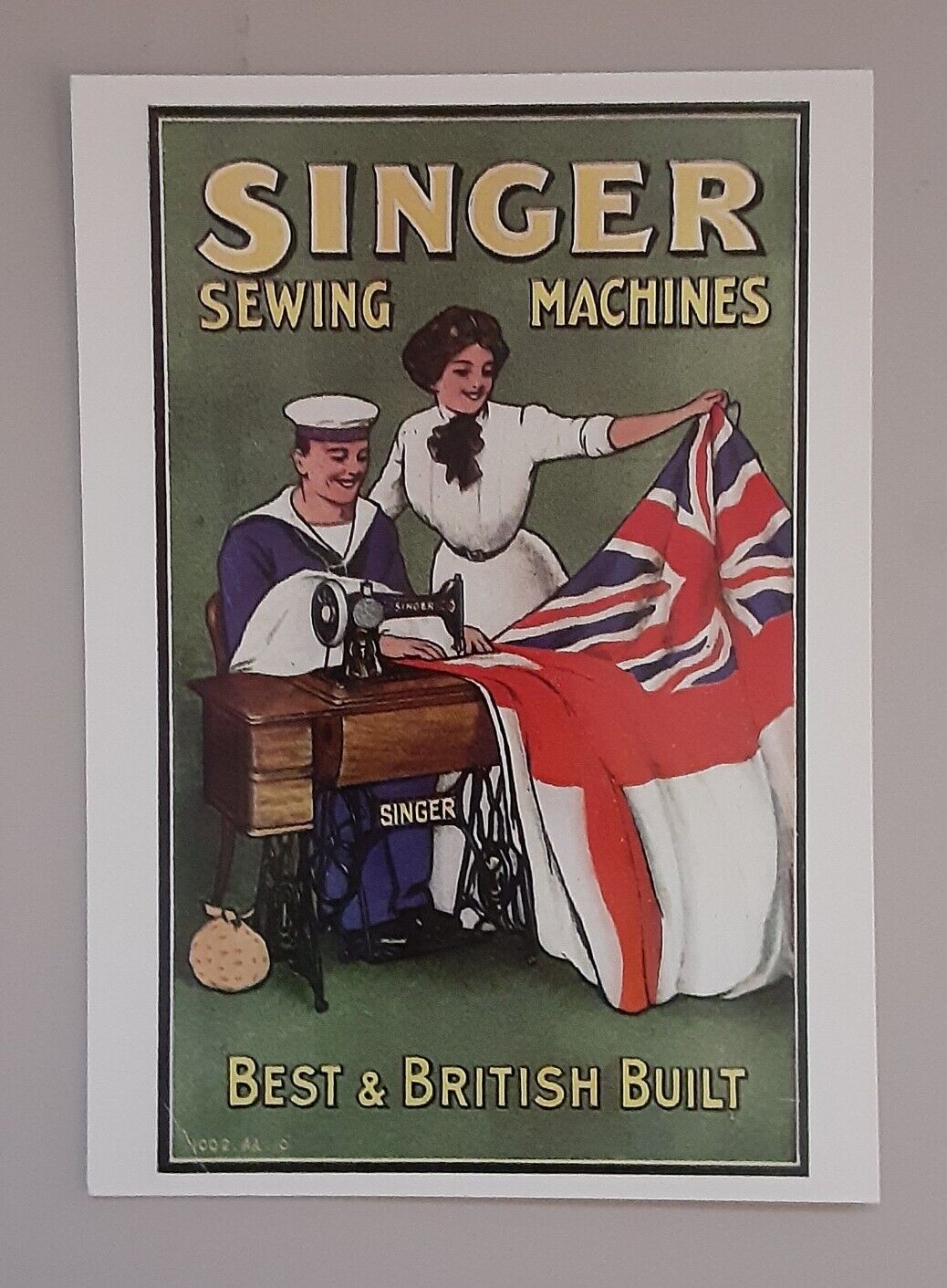 Best & British Built Singer Sewing Machines Trade Card~Free Shipping