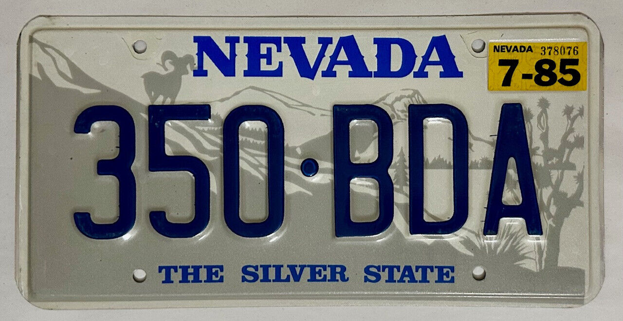 1985 NEVADA License Plate - NV #350-BDA