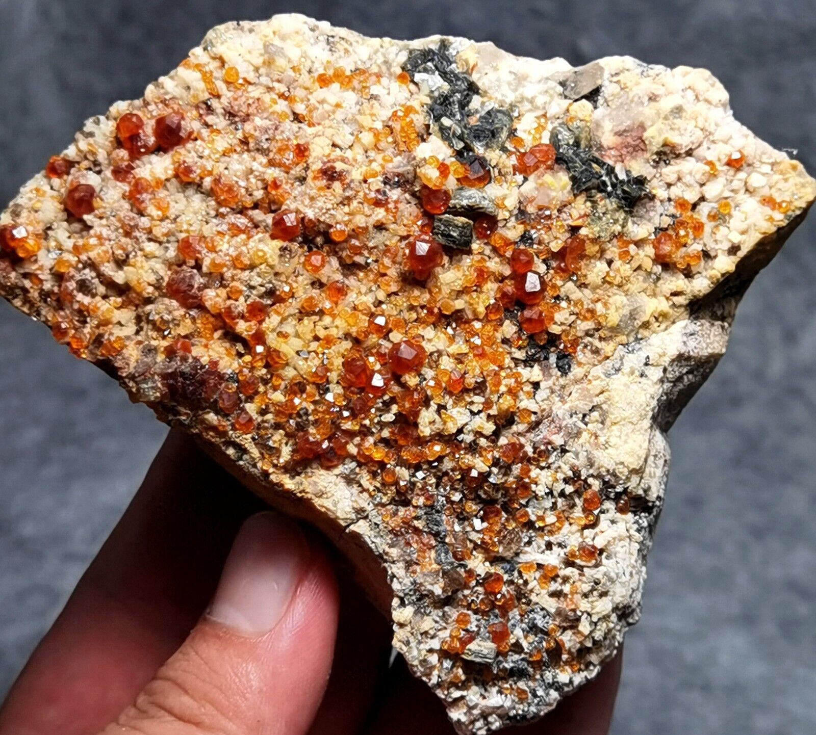 293g Rare lustrous Spessartine gem Garnet Quartz Yunxiao Fujian China