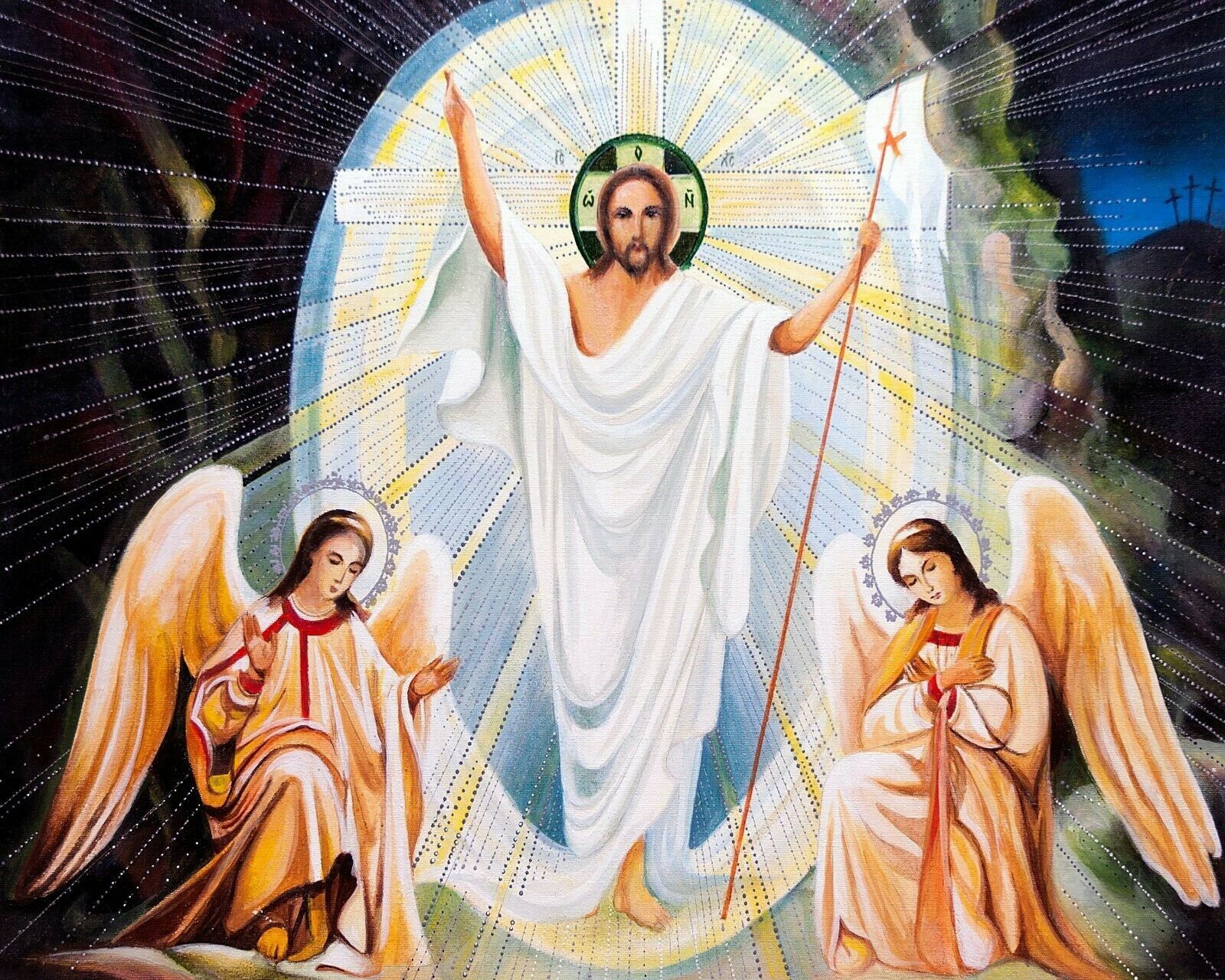 Catholic print picture-  JESUS RESURRECTED SH  -   8\