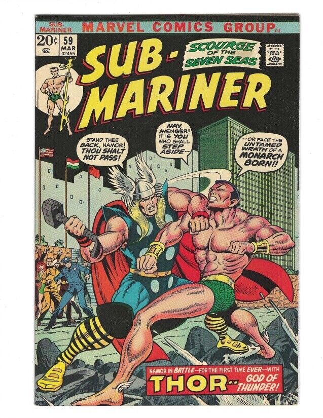 Prince Namor Sub Mariner #59 1973 FN+ or better Beauty Namor Vs. Thor Combine