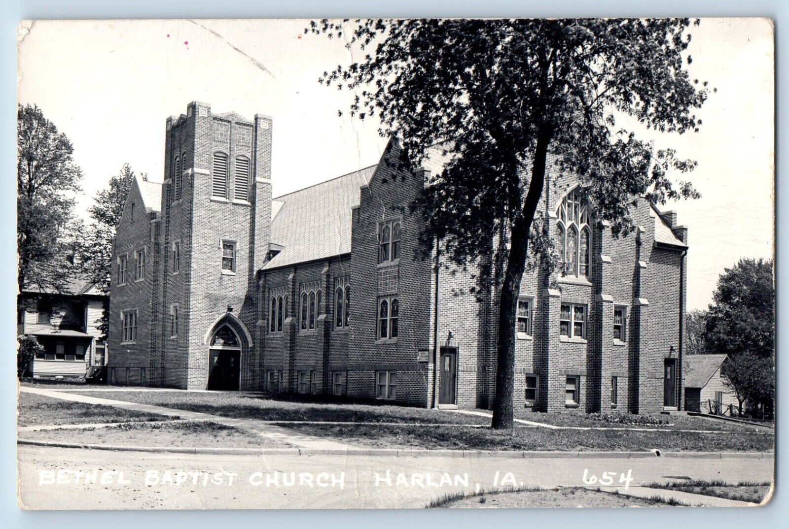 Harlan Iowa IA Postcard RPPC Photo Bethel Baptist Church c1950s Unposted Vintage