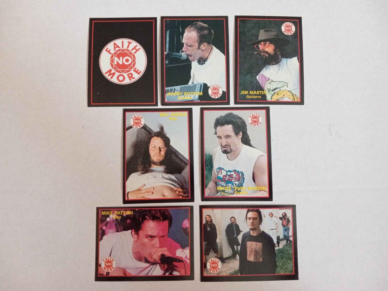 1994 FAITH NO MORE SET OF 7 BAND FIGUS INTERNATIONAL Rock Cards MUSIC ARGENTINA
