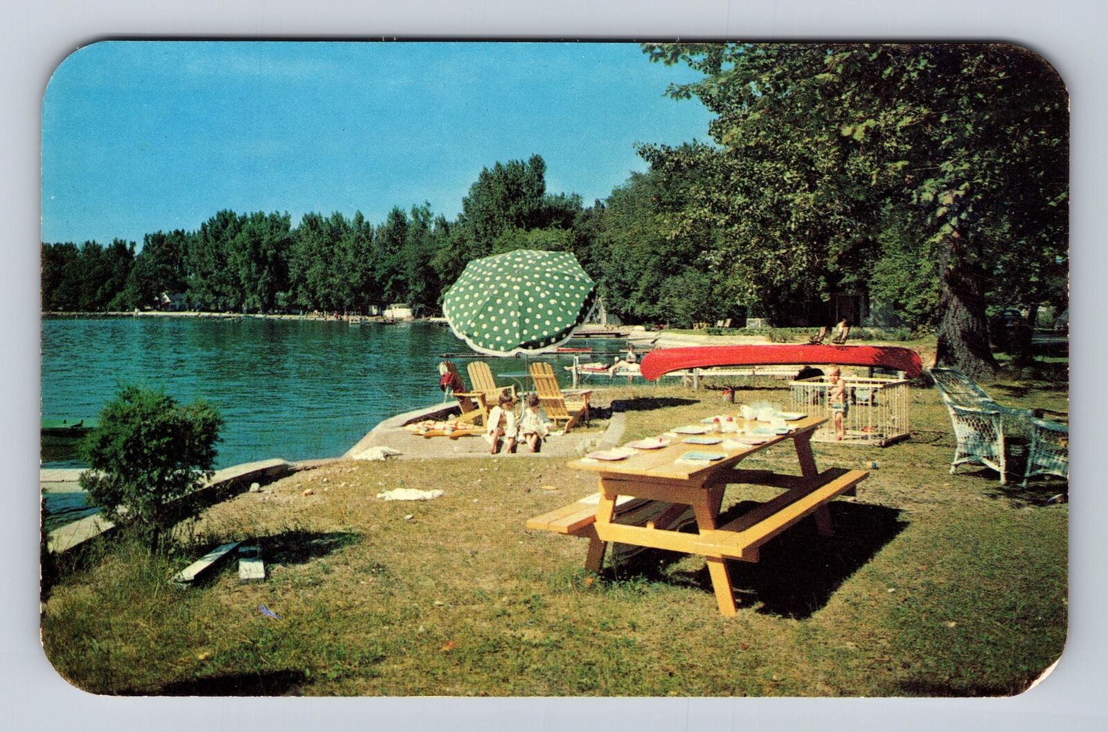 Coldwater MI-Michigan, Crystal Beach, Coldwater Lake, Antique Vintage Postcard