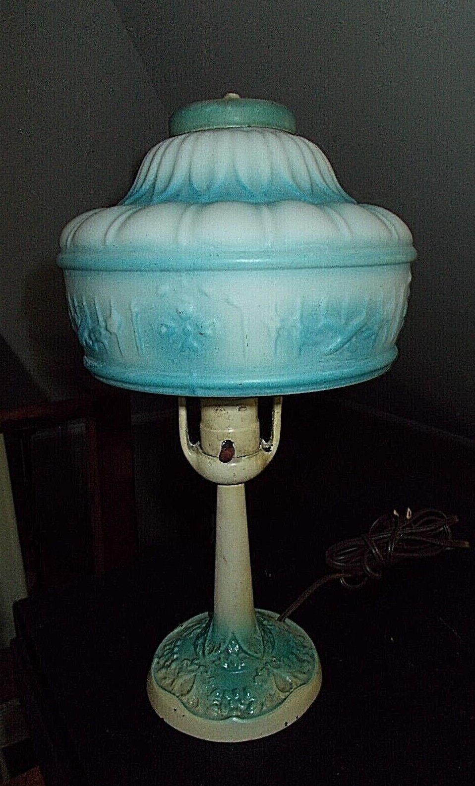 ANTIQUE ALADDIN NO.4 ELECTRIC TABLE LAMP~ALADDIN MANUFACTURING CO. MUNCIE IND.