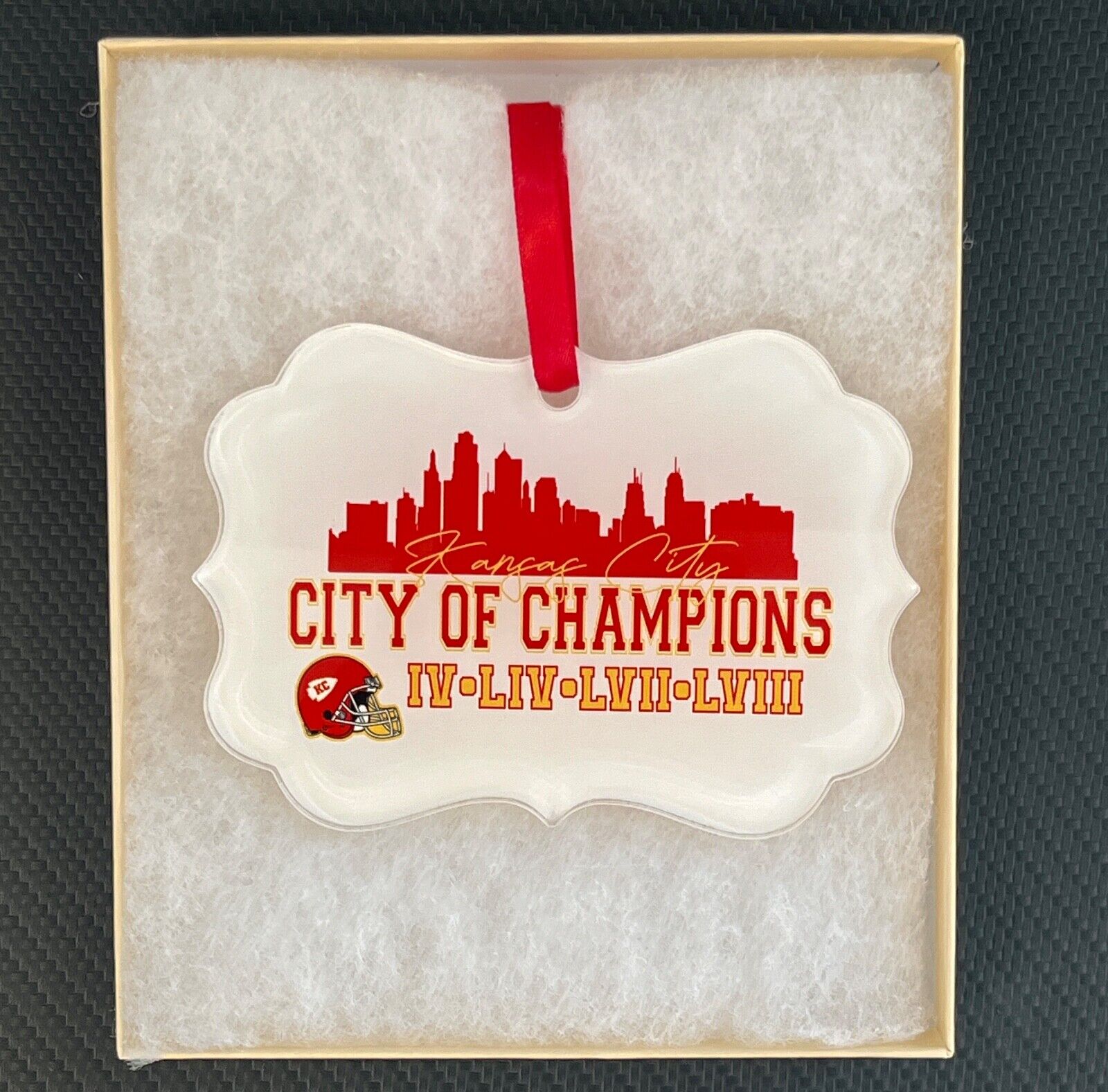 Kansas City Chiefs Super Bowl Champions | City of Champions Acrylic Ornament
