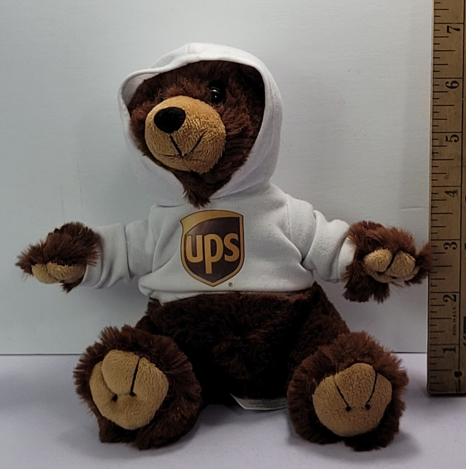 Plush UPS Bear in a Sweatshirt Brown Teddy Rare Vintage United Parcel Service