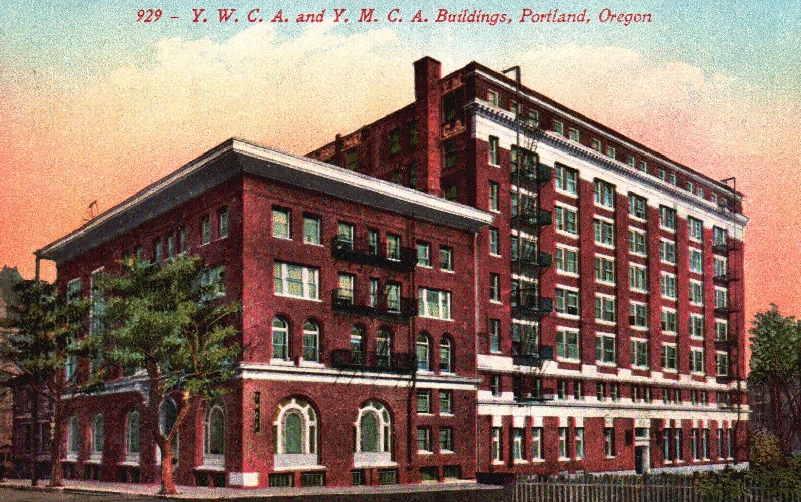 Postcard OR Portland Oregon YWCA & YMCA Buildings Vintage Old PC a4585
