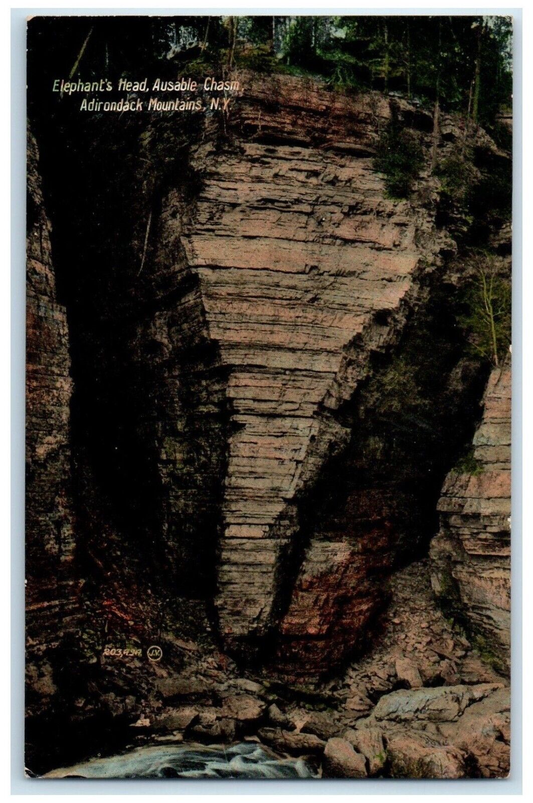 c1910 Elephant's Head Ausable Chasm Cliff Adirondack Mountains New York Postcard