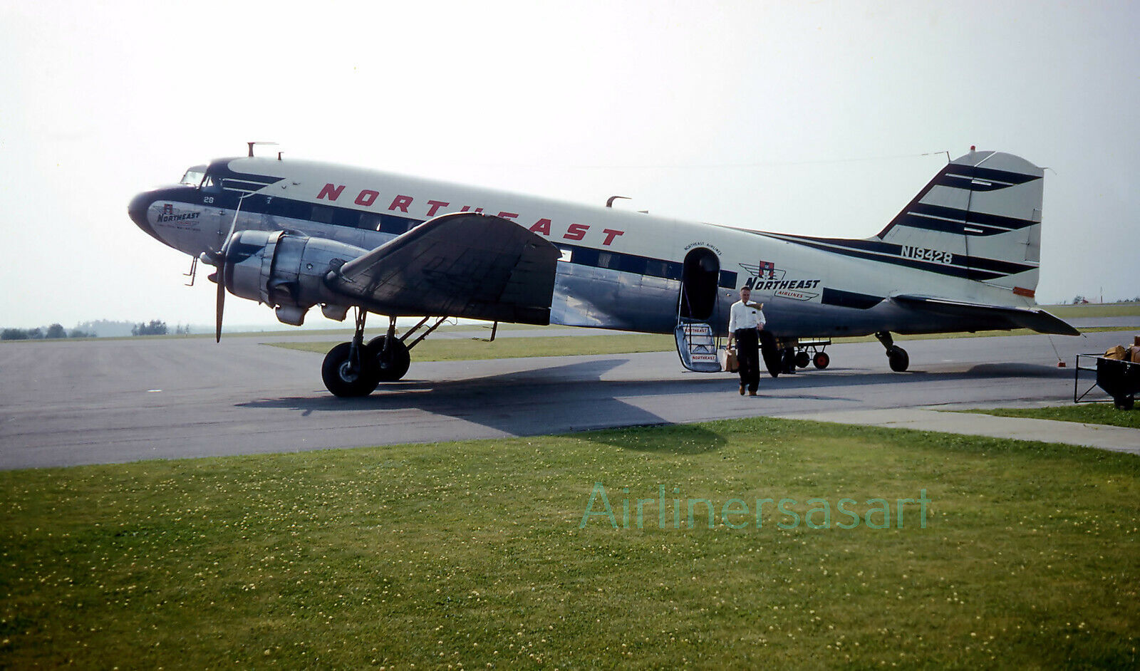 Northeast Airlines Douglas DC-3 N19428 at Augusta ME 1958 8\